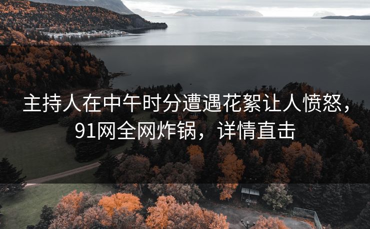 主持人在中午时分遭遇花絮让人愤怒，91网全网炸锅，详情直击
