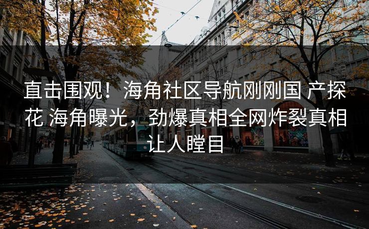 直击围观！海角社区导航刚刚国 产探花 海角曝光，劲爆真相全网炸裂真相让人瞠目